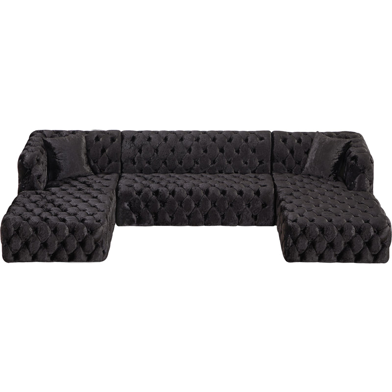 Meridian Coco Black Velvet 3pc. Sectional (3 Boxes) IMAGE 5