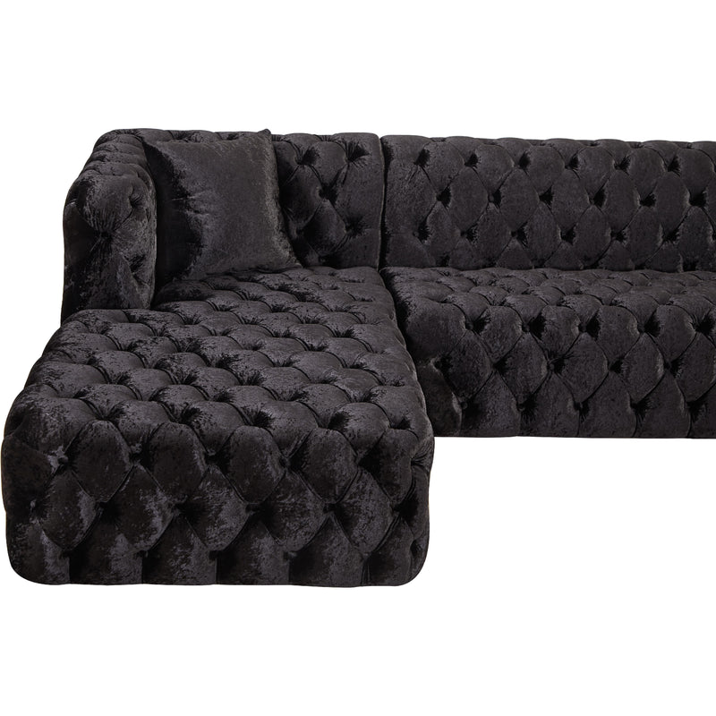 Meridian Coco Black Velvet 3pc. Sectional (3 Boxes) IMAGE 8