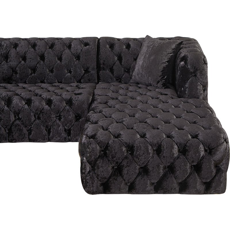 Meridian Coco Black Velvet 3pc. Sectional (3 Boxes) IMAGE 9