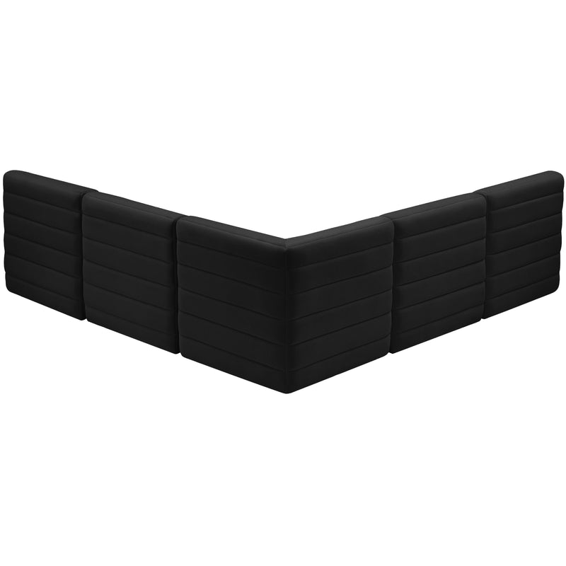 Meridian Quincy Black Velvet Modular Sectional IMAGE 3