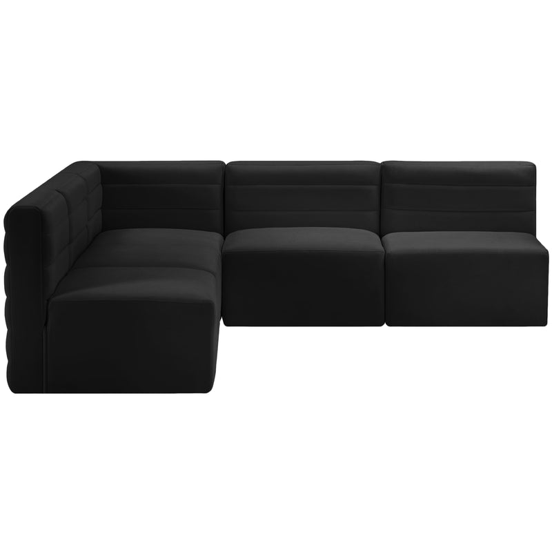 Meridian Quincy Black Velvet Modular Sectional IMAGE 4