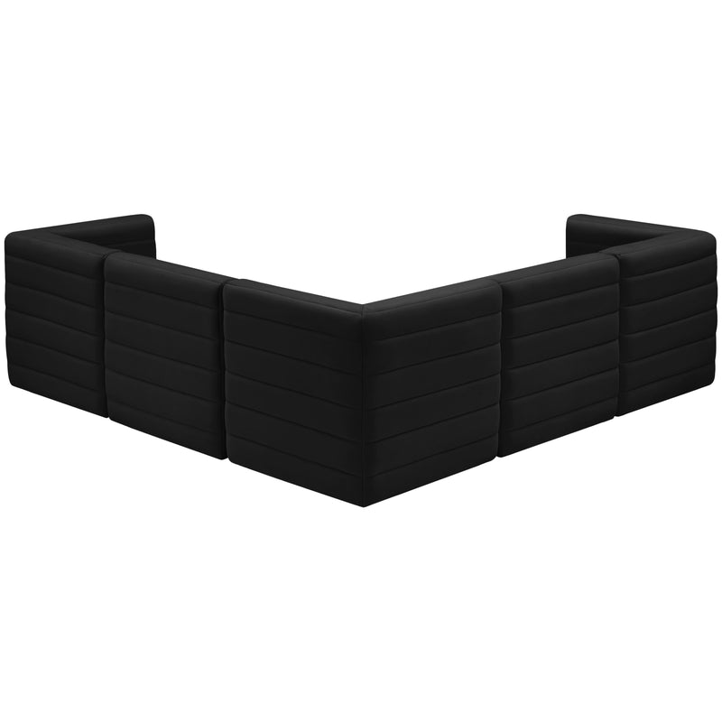 Meridian Quincy Black Velvet Modular Sectional IMAGE 3