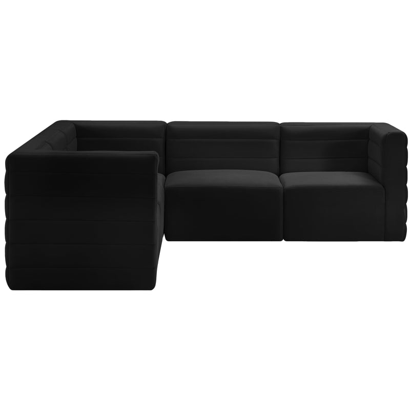 Meridian Quincy Black Velvet Modular Sectional IMAGE 4