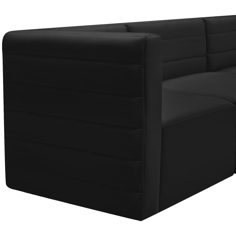 Meridian Quincy Black Velvet Modular Sectional IMAGE 7