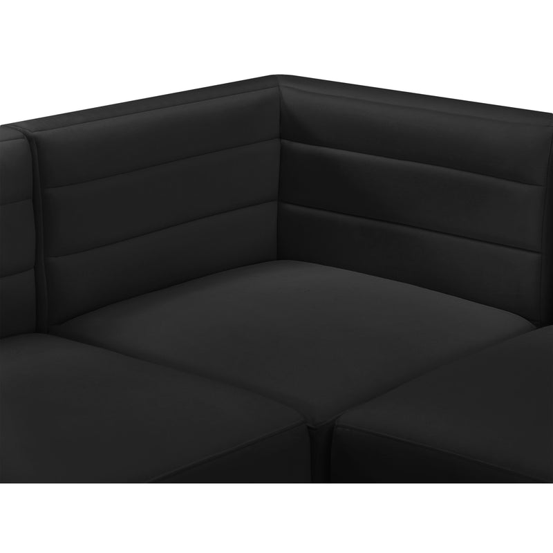 Meridian Quincy Black Velvet Modular Sectional IMAGE 8