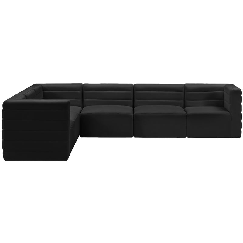 Meridian Quincy Black Velvet Modular Sectional IMAGE 3