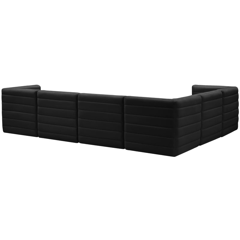 Meridian Quincy Black Velvet Modular Sectional IMAGE 4