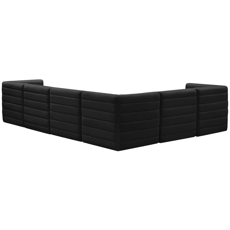 Meridian Quincy Black Velvet Modular Sectional IMAGE 5