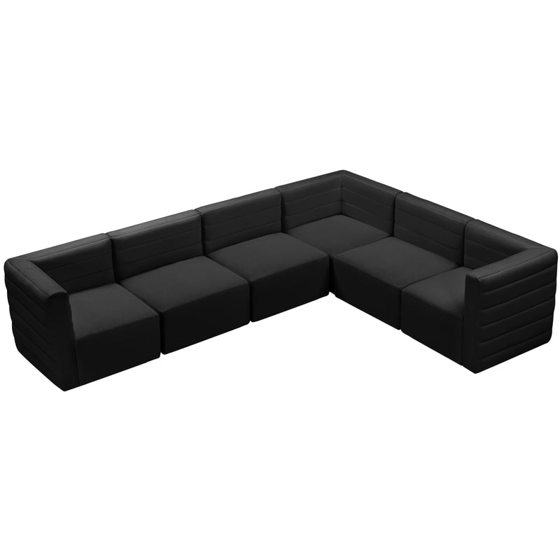 Meridian Quincy Black Velvet Modular Sectional IMAGE 6