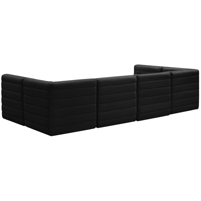 Meridian Quincy Black Velvet Modular Sectional IMAGE 3