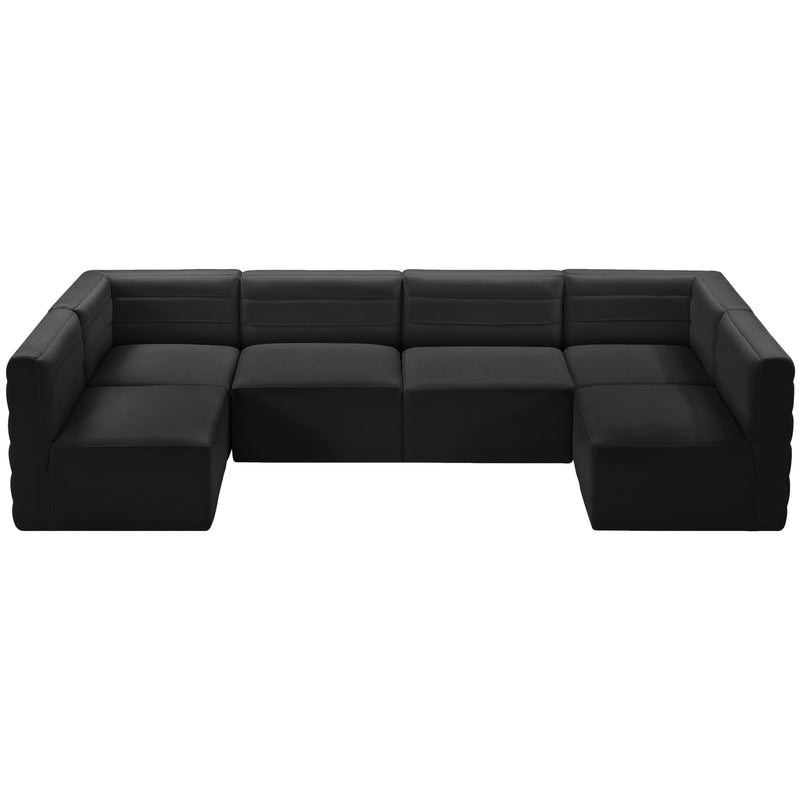 Meridian Quincy Black Velvet Modular Sectional IMAGE 4