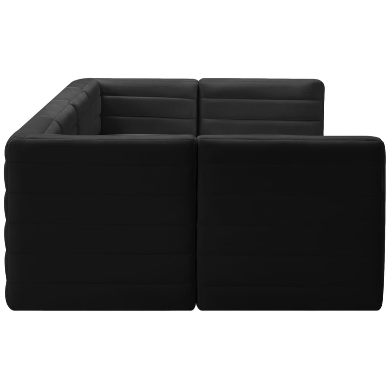 Meridian Quincy Black Velvet Modular Sectional IMAGE 6