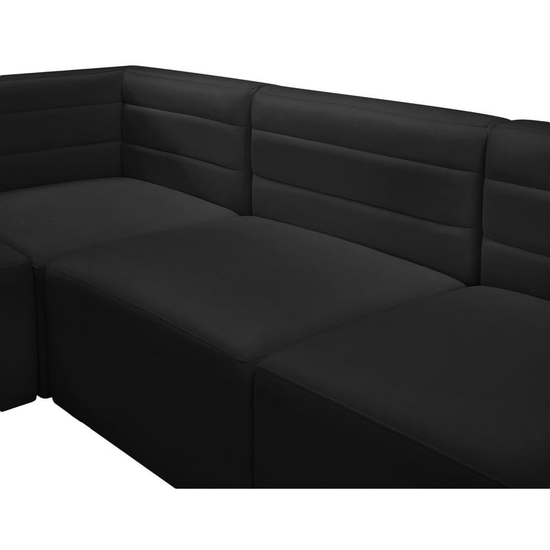 Meridian Quincy Black Velvet Modular Sectional IMAGE 14
