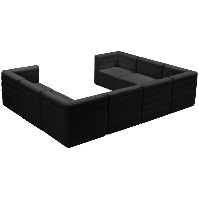 Meridian Quincy Black Velvet Modular Sectional IMAGE 4