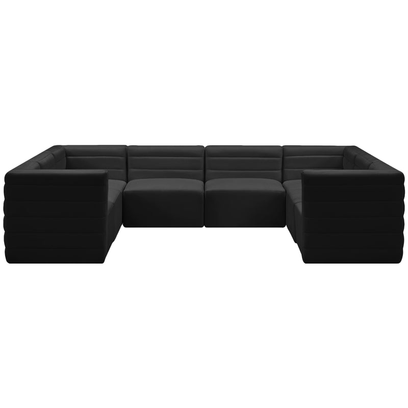 Meridian Quincy Black Velvet Modular Sectional IMAGE 5