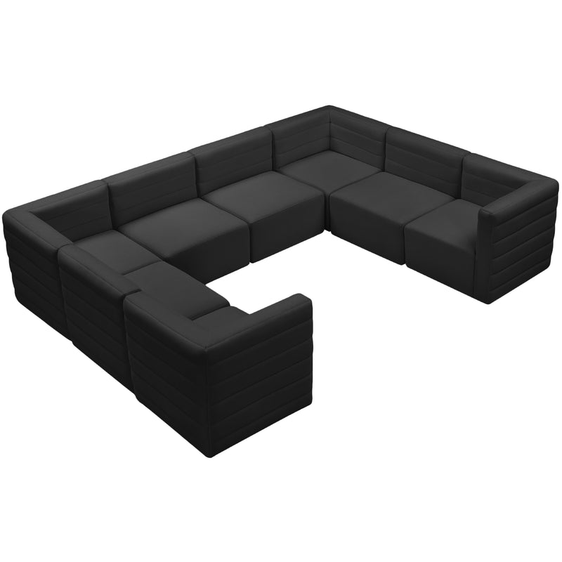 Meridian Quincy Black Velvet Modular Sectional IMAGE 6