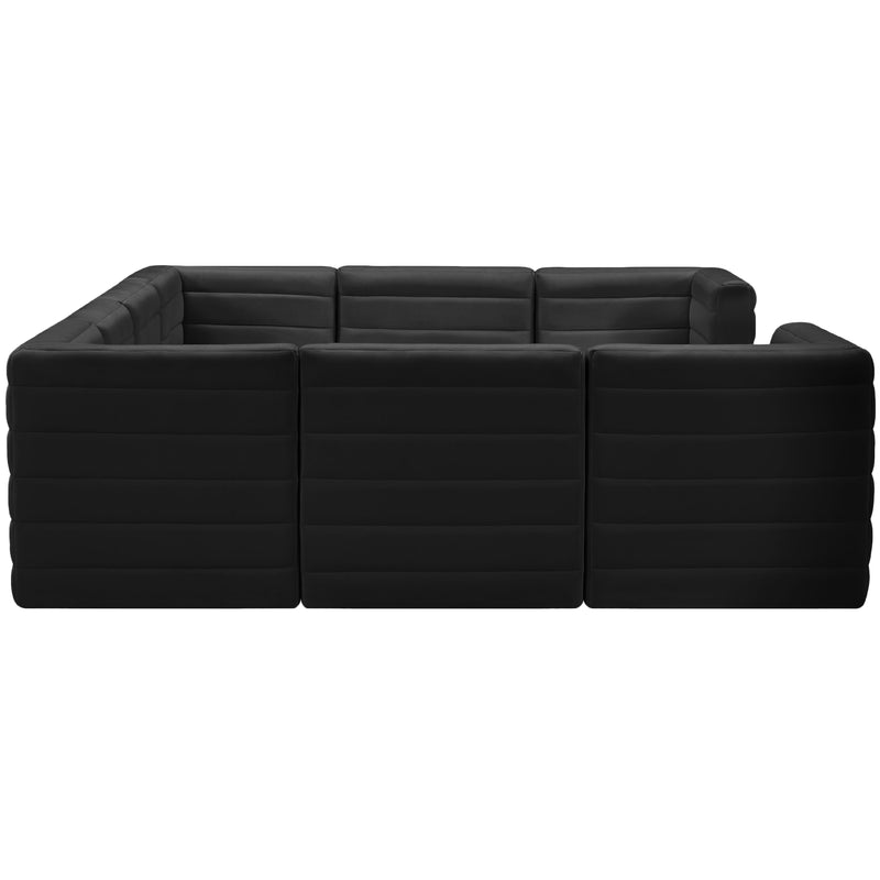Meridian Quincy Black Velvet Modular Sectional IMAGE 7