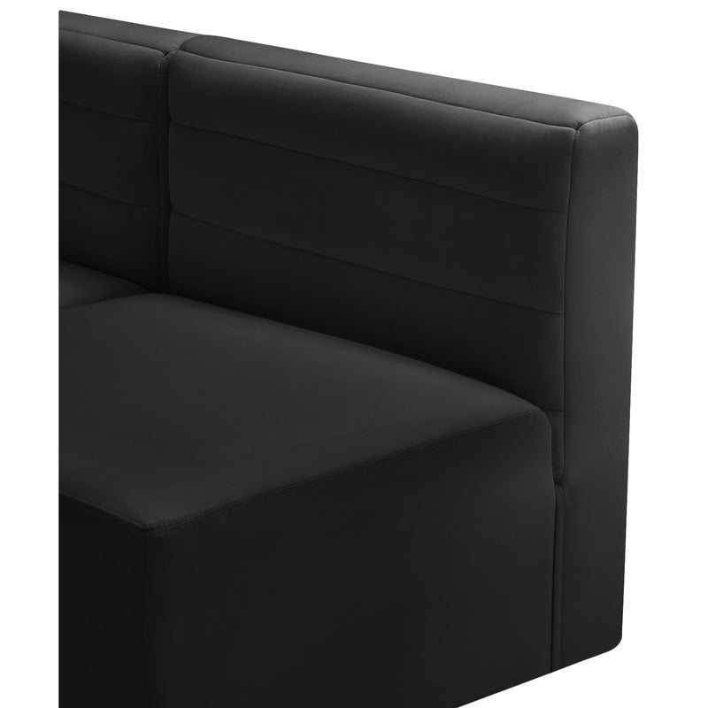 Meridian Quincy Black Velvet Modular Sectional IMAGE 8