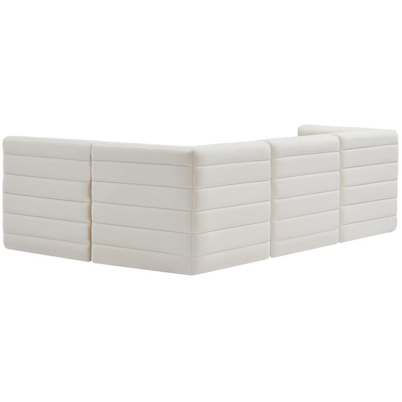 Meridian Quincy Cream Velvet Modular Sectional IMAGE 3