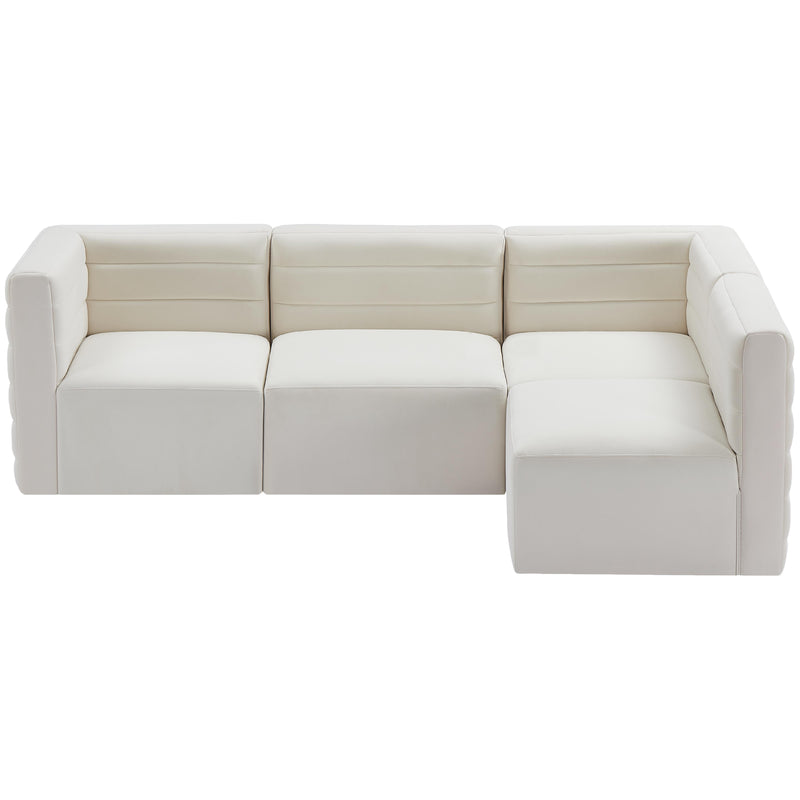 Meridian Quincy Cream Velvet Modular Sectional IMAGE 5