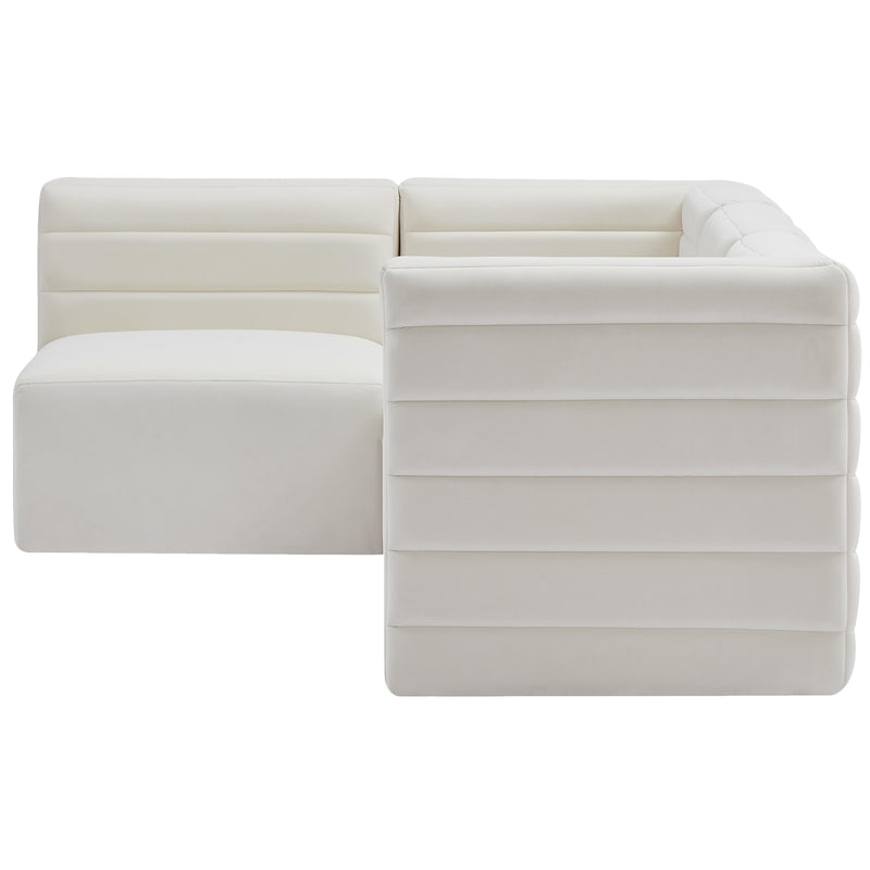 Meridian Quincy Cream Velvet Modular Sectional IMAGE 6