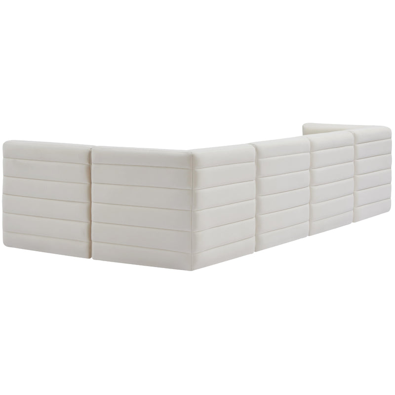 Meridian Quincy Cream Velvet Modular Sectional IMAGE 3