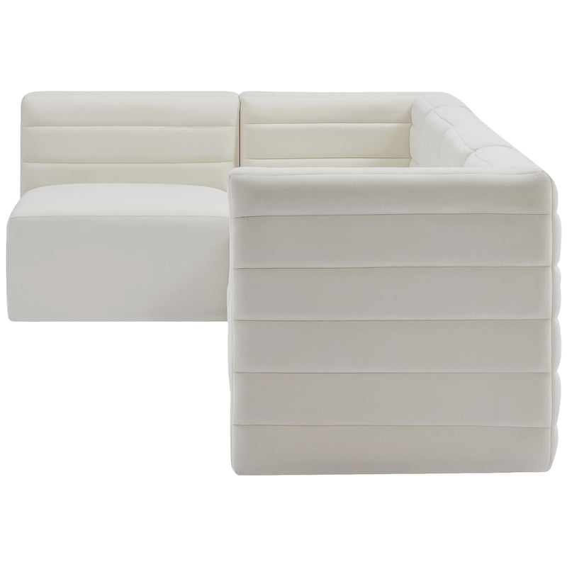 Meridian Quincy Cream Velvet Modular Sectional IMAGE 6