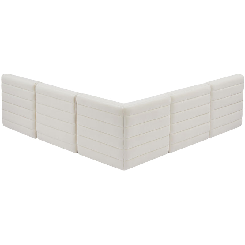 Meridian Quincy Cream Velvet Modular Sectional IMAGE 3