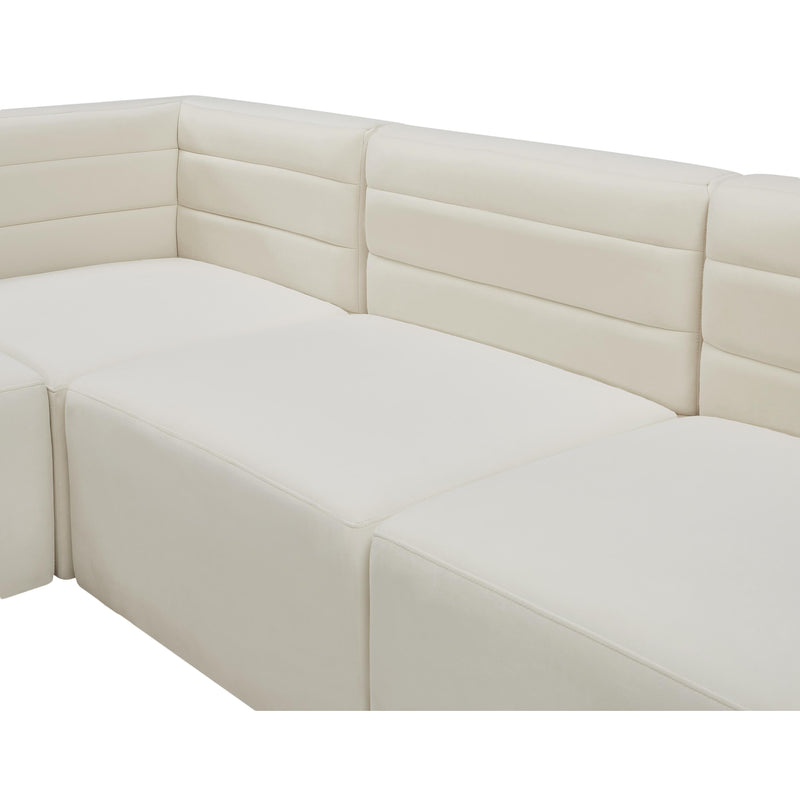 Meridian Quincy Cream Velvet Modular Sectional IMAGE 12