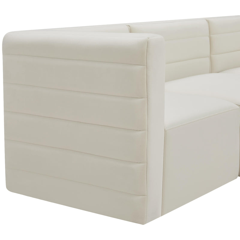 Meridian Quincy Cream Velvet Modular Sectional IMAGE 7