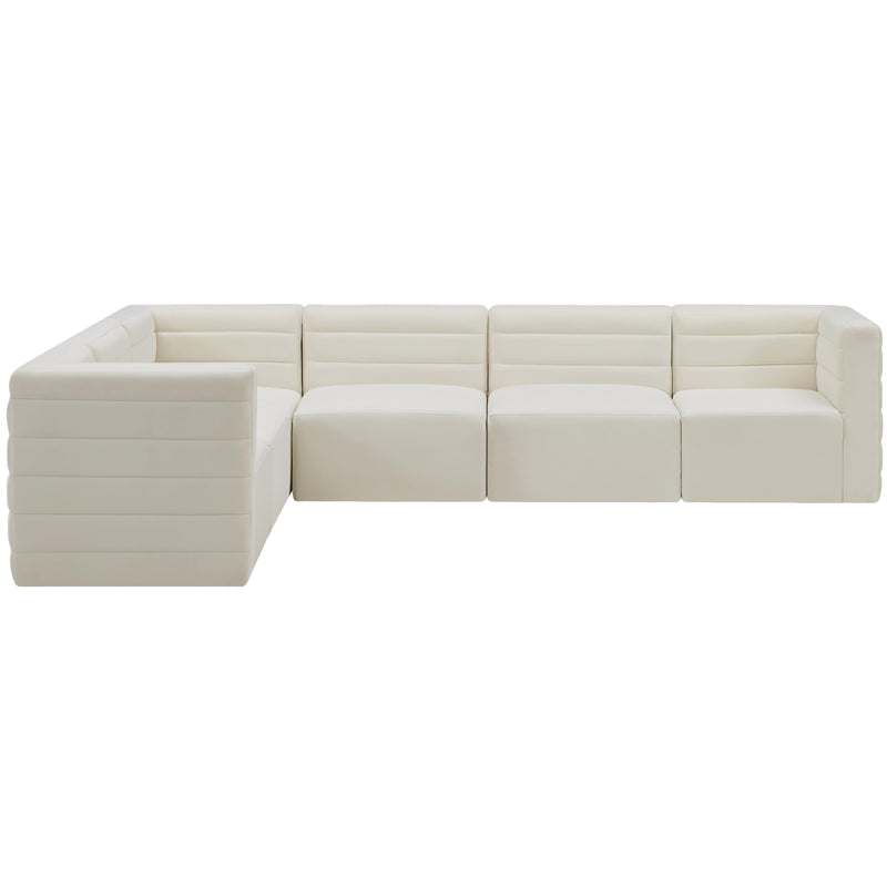 Meridian Quincy Cream Velvet Modular Sectional IMAGE 3