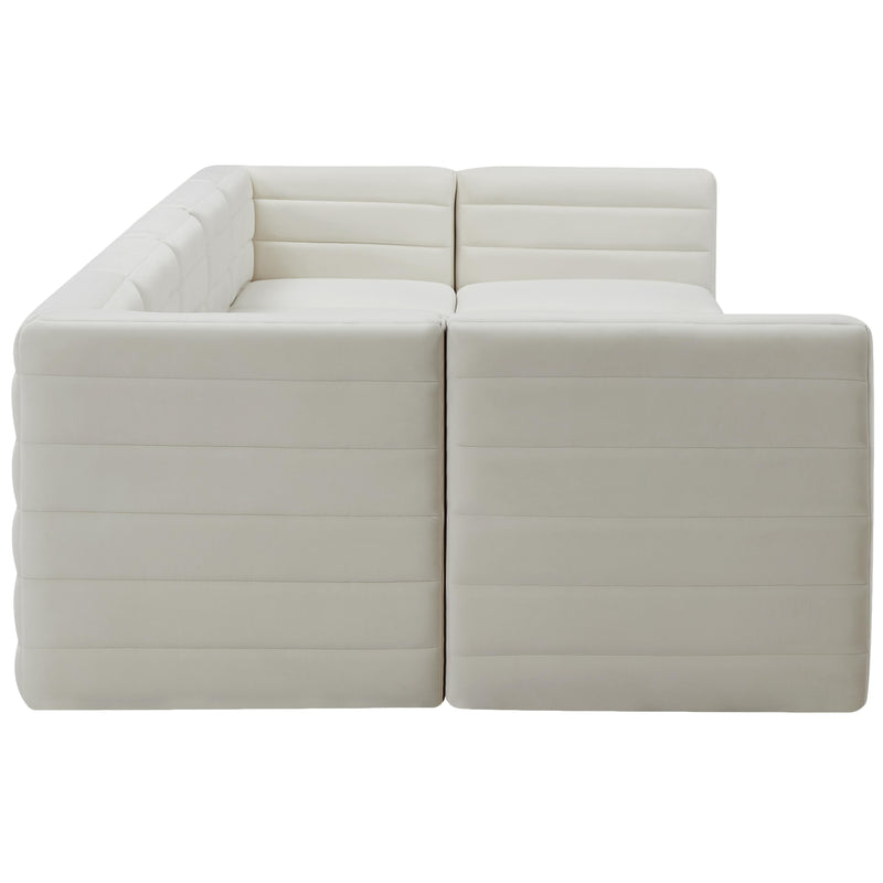 Meridian Quincy Cream Velvet Modular Sectional IMAGE 6