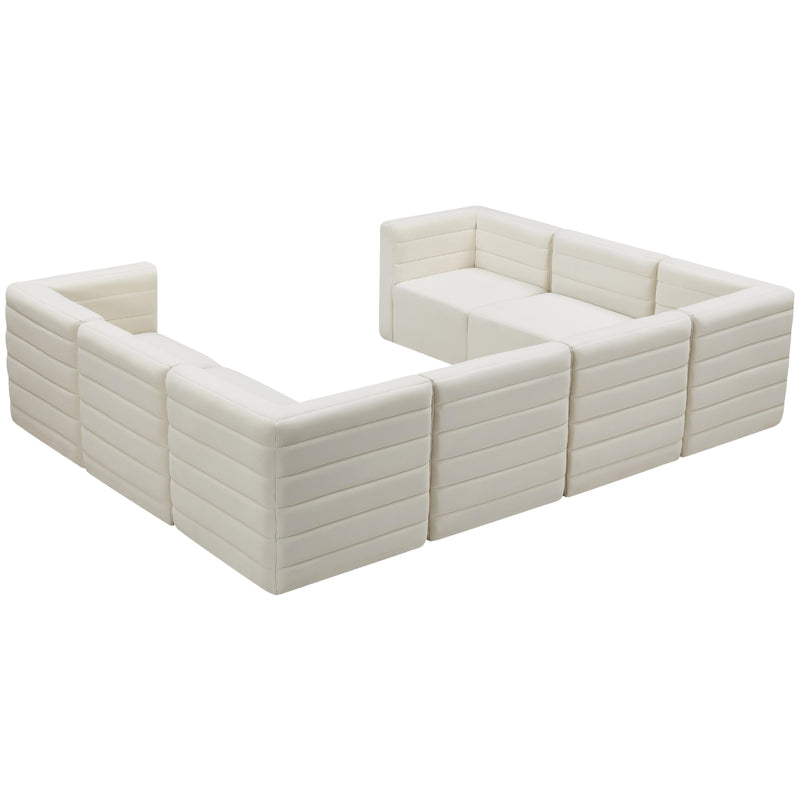 Meridian Quincy Cream Velvet Modular Sectional IMAGE 4