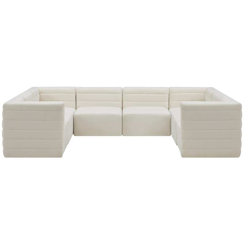 Meridian Quincy Cream Velvet Modular Sectional IMAGE 5