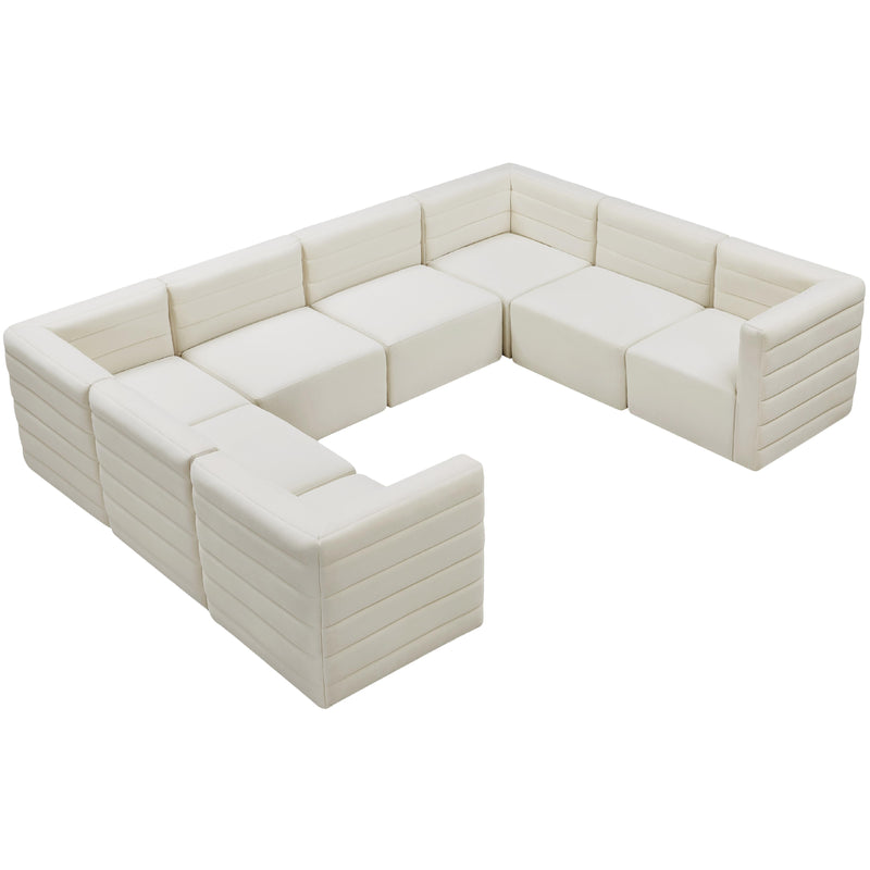 Meridian Quincy Cream Velvet Modular Sectional IMAGE 6