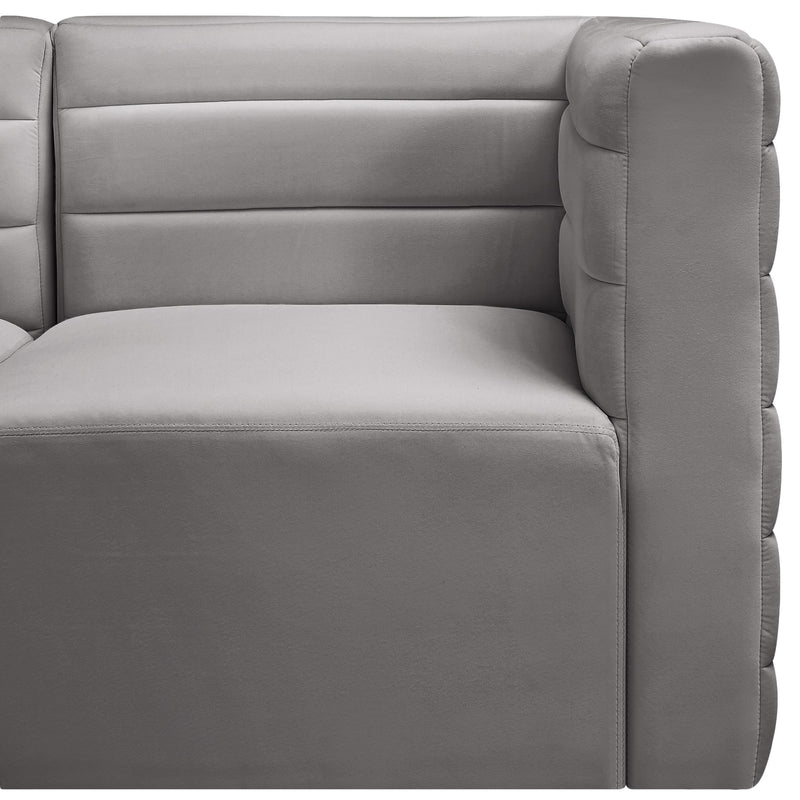 Meridian Quincy Grey Velvet Modular Sectional IMAGE 10