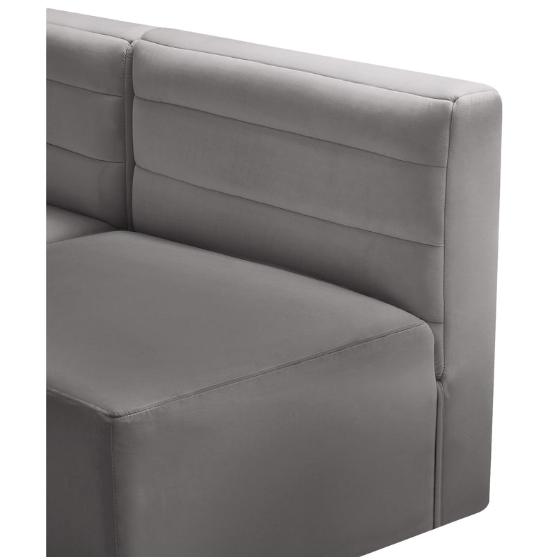 Meridian Quincy Grey Velvet Modular Sectional IMAGE 6