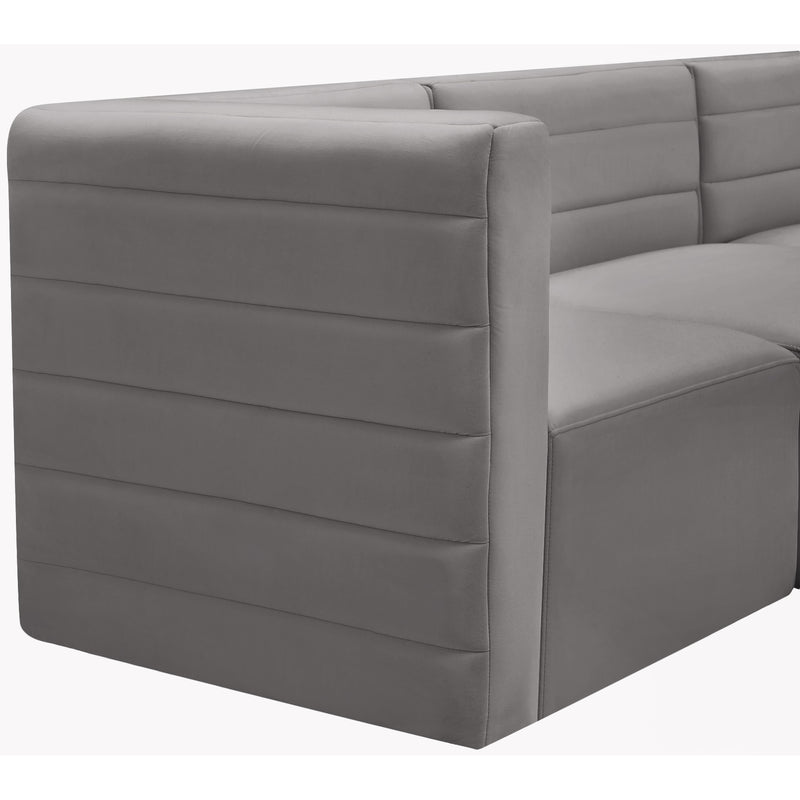Meridian Quincy Grey Velvet Modular Sectional IMAGE 7