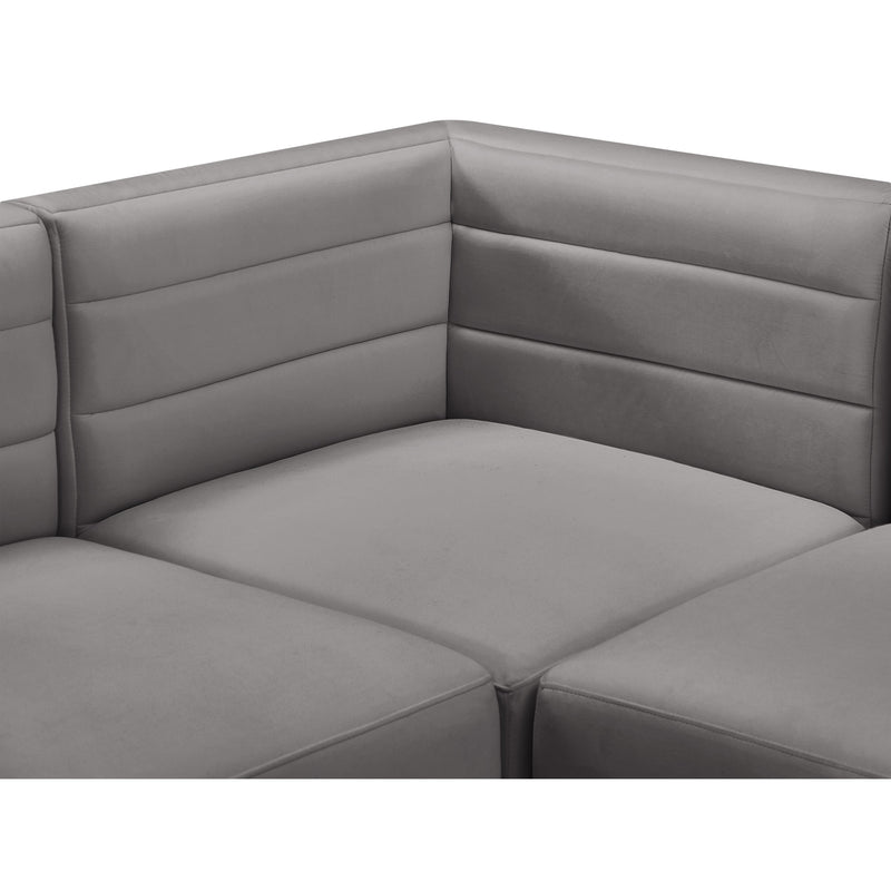 Meridian Quincy Grey Velvet Modular Sectional IMAGE 8
