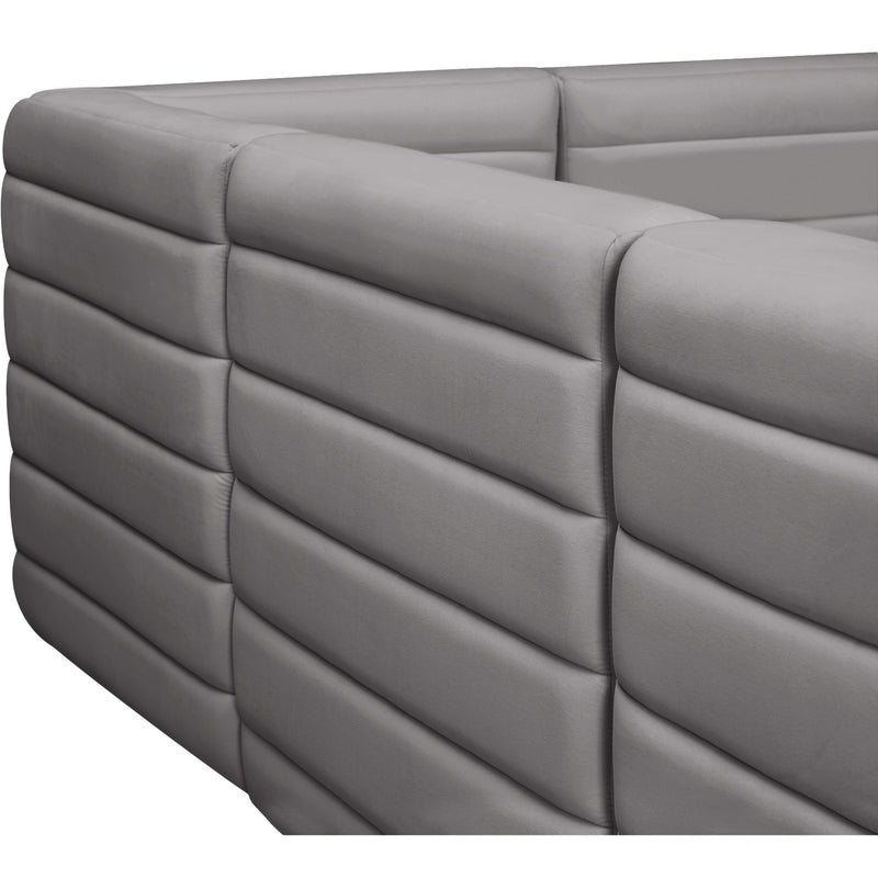 Meridian Quincy Grey Velvet Modular Sectional IMAGE 9