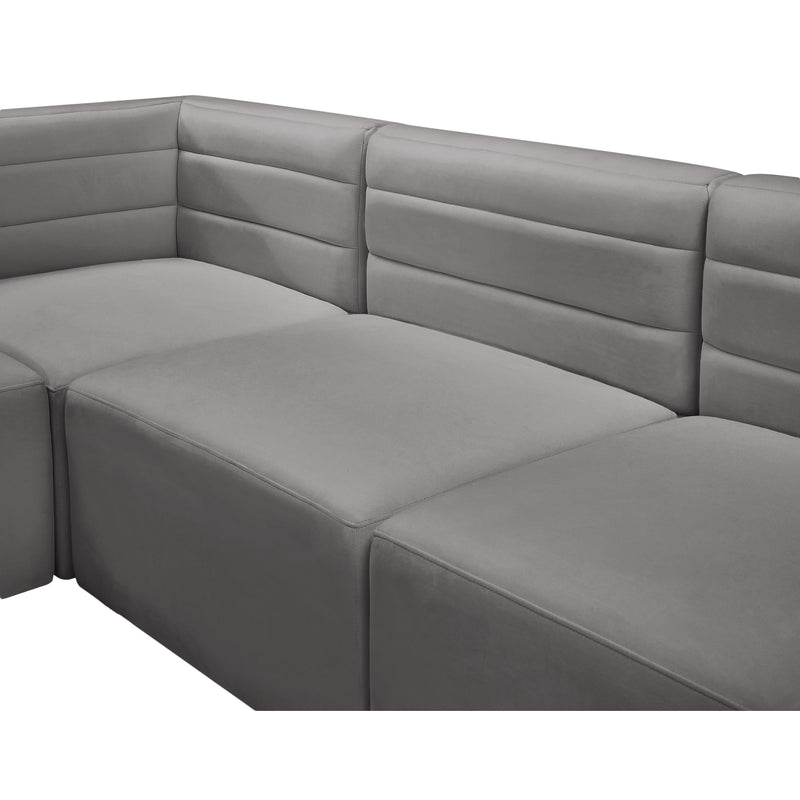 Meridian Quincy Grey Velvet Modular Sectional IMAGE 12