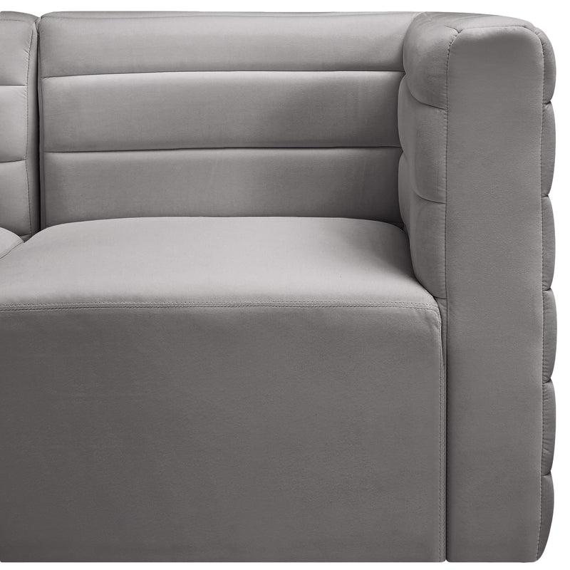 Meridian Quincy Grey Velvet Modular Sectional IMAGE 11