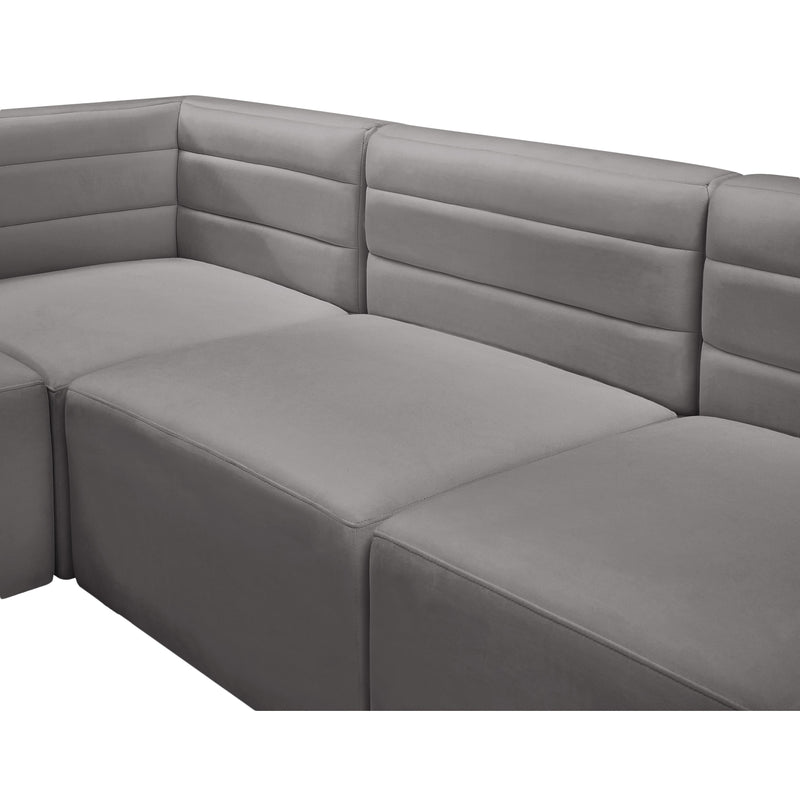 Meridian Quincy Grey Velvet Modular Sectional IMAGE 13