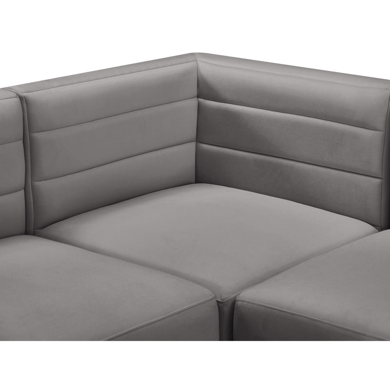 Meridian Quincy Grey Velvet Modular Sectional IMAGE 9