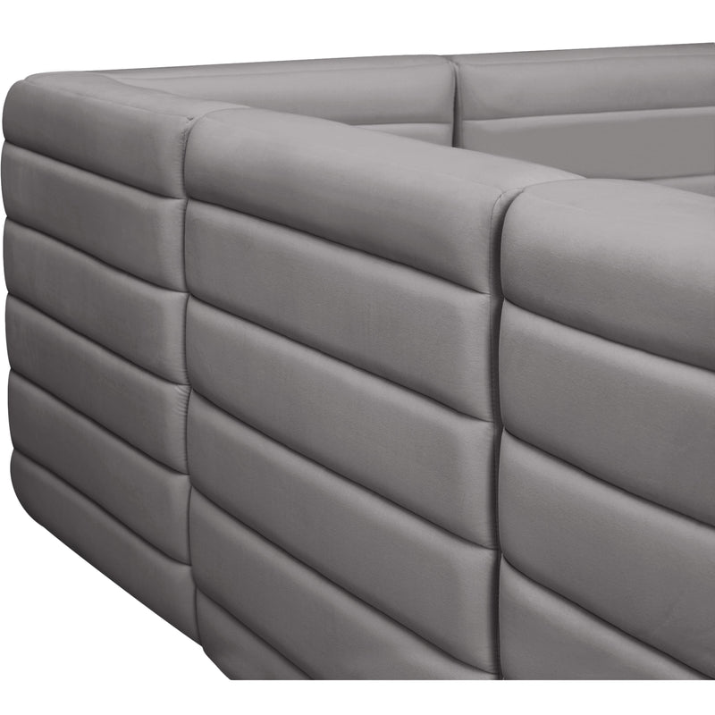 Meridian Quincy Grey Velvet Modular Sectional IMAGE 10