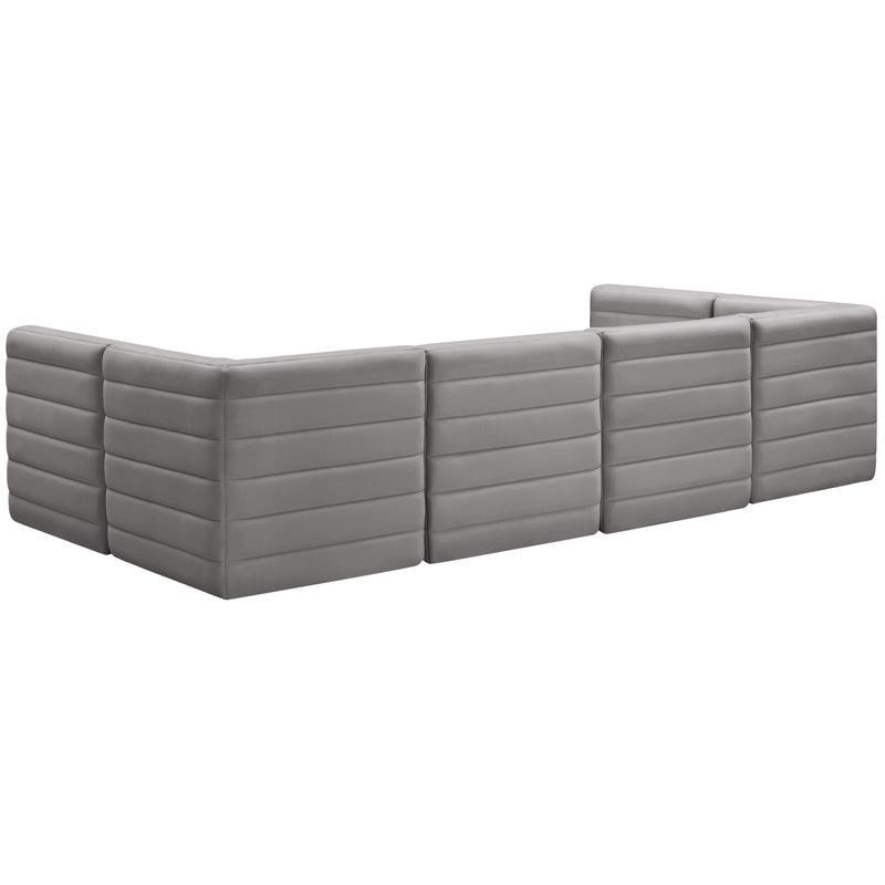 Meridian Quincy Grey Velvet Modular Sectional IMAGE 3