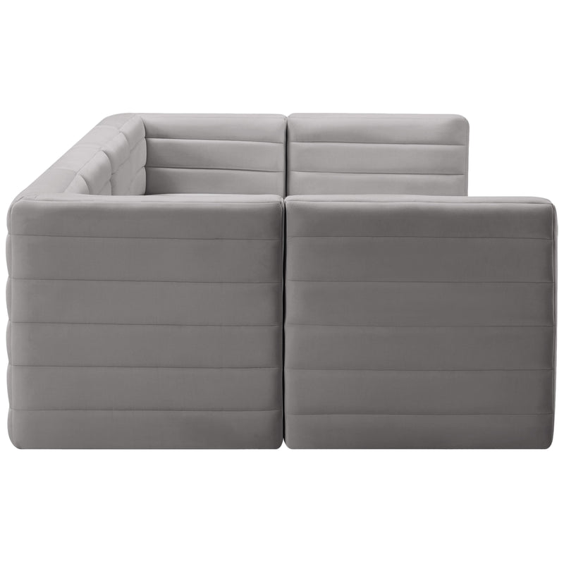 Meridian Quincy Grey Velvet Modular Sectional IMAGE 6