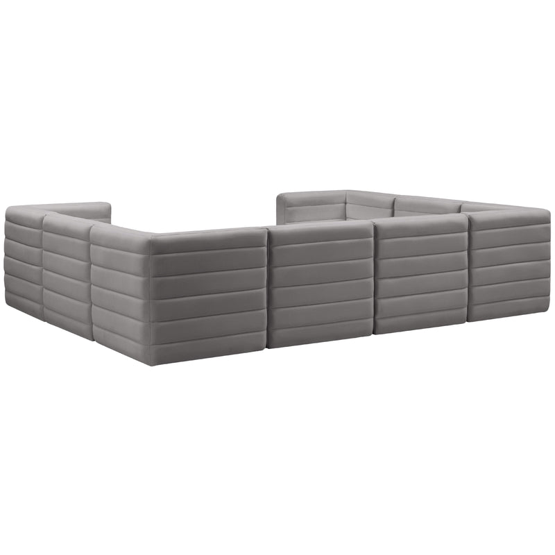 Meridian Quincy Grey Velvet Modular Sectional IMAGE 3