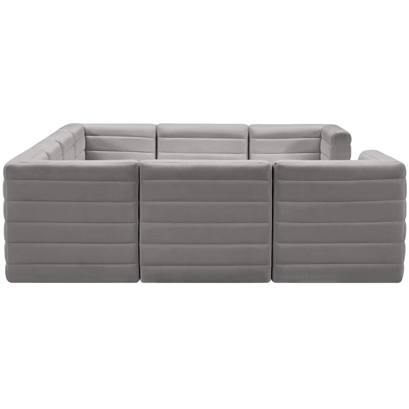 Meridian Quincy Grey Velvet Modular Sectional IMAGE 7