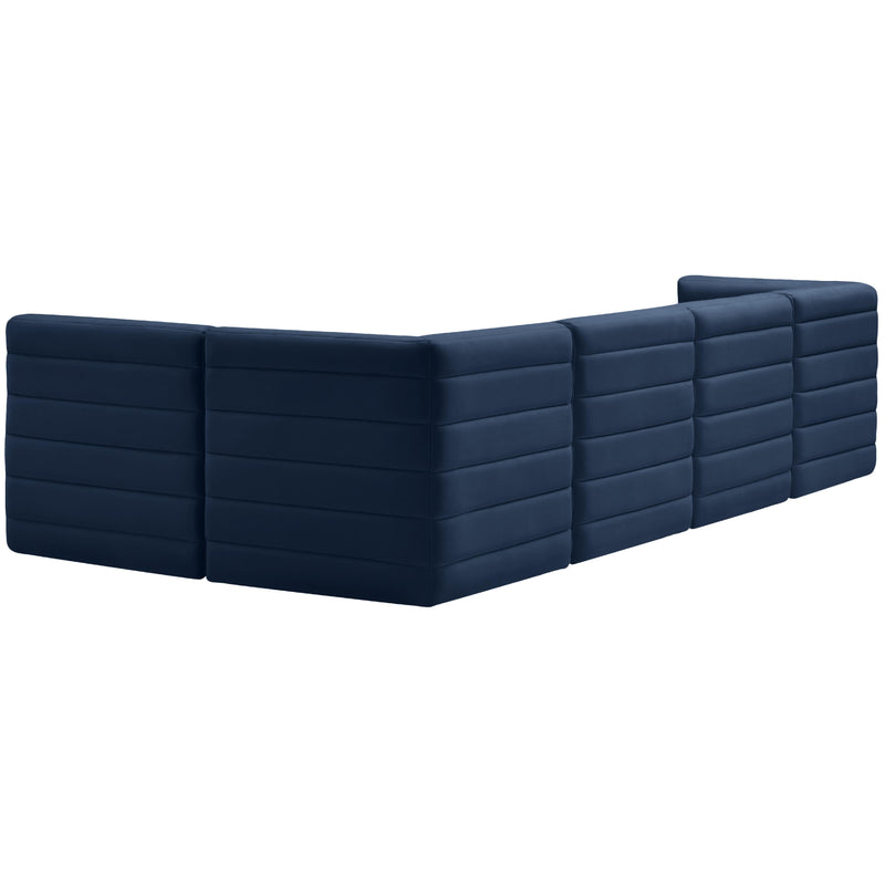 Meridian Quincy Navy Velvet Modular Sectional IMAGE 3